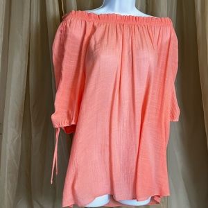Sold…DRESS BARN off shoulder Coral Blouse